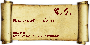 Mauskopf Irén névjegykártya